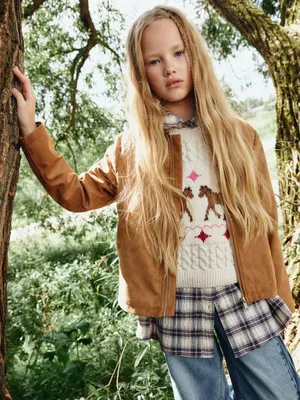 Куртка из искусственной замши для девочек, коричневый, арт. 1811