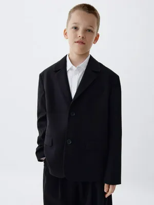 Пиджак оверсайз для мальчиков, черный, арт. 1817