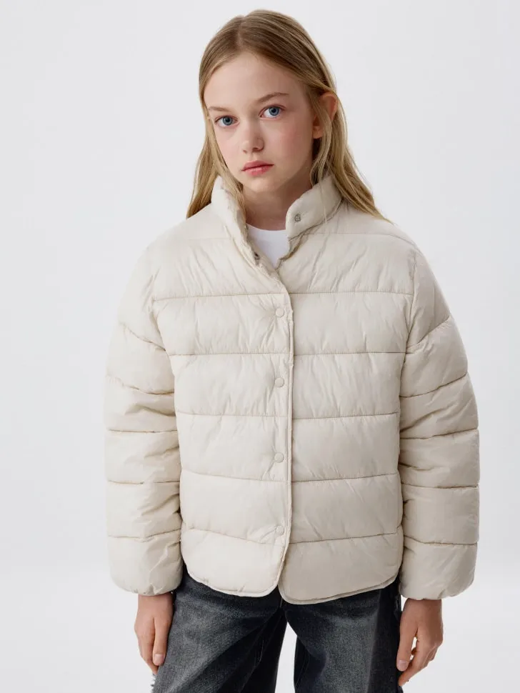 Стеганая куртка для девочек, бежевый, арт. 1833