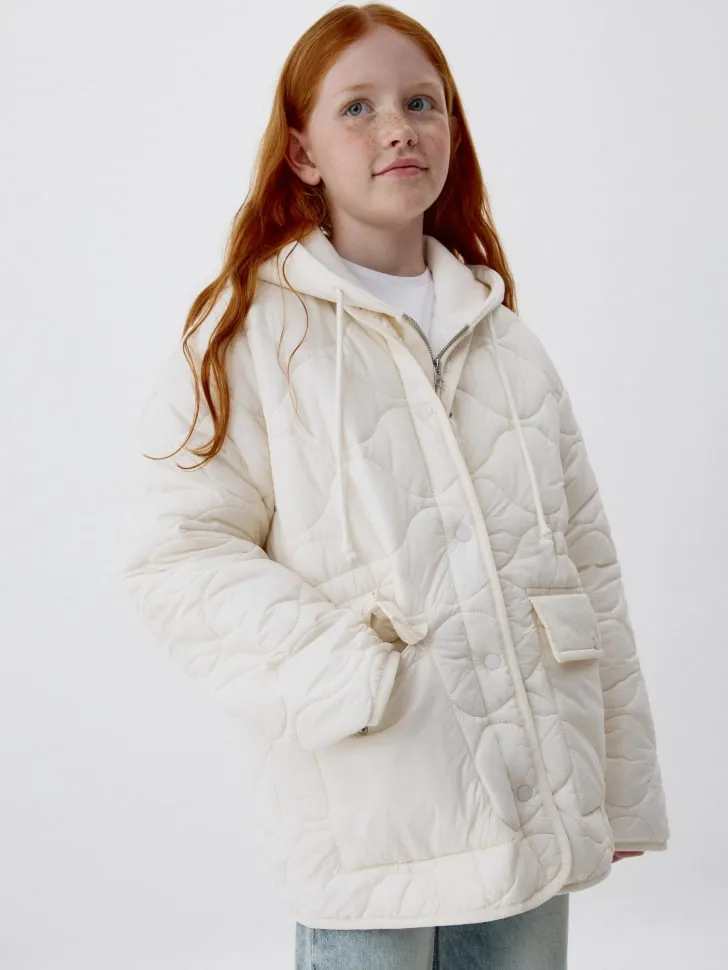 Стеганая куртка для девочек, бежевый, арт. 1834