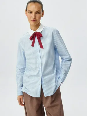 Рубашка оверсайз с галстуком-бантом, арт. 1849