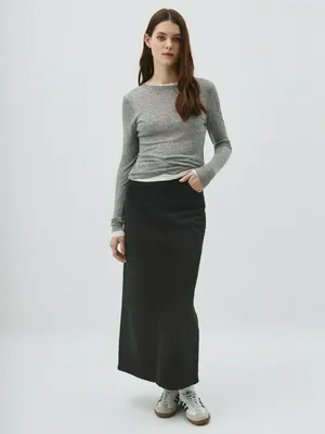 Джинсовая юбка макси, арт. 1853