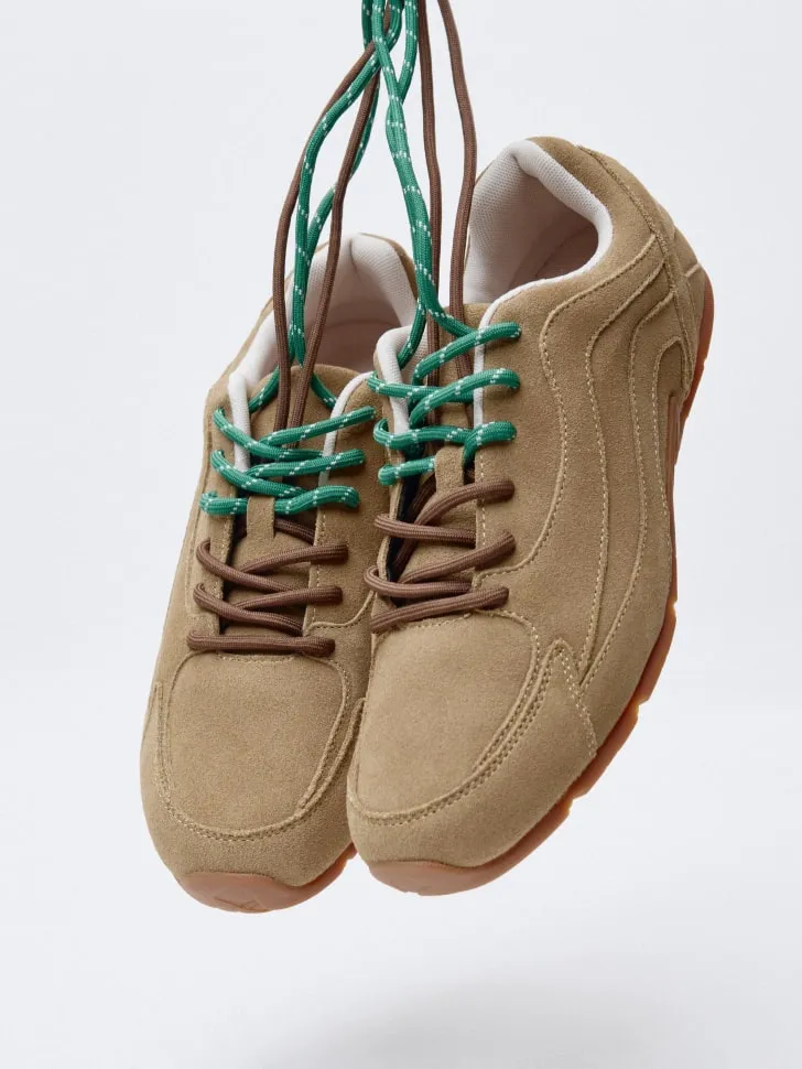 Кеды из натуральной замши, бежевый, арт. 1854