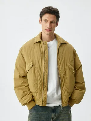 Бомбер Oversize с отложным воротником, арт. 1855