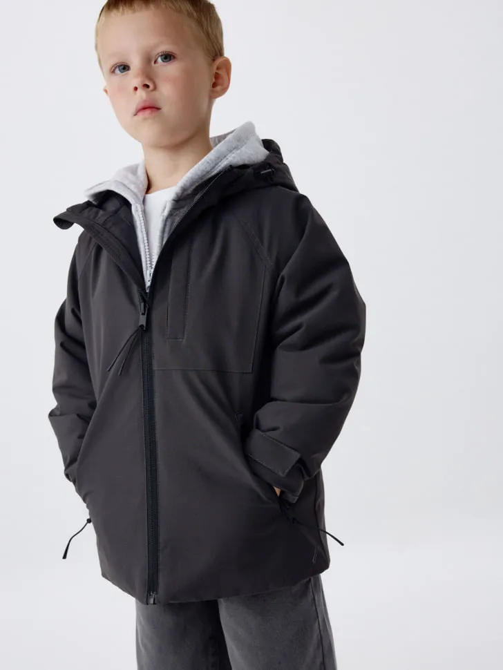 Куртка с капюшоном для мальчиков, серый, арт. 1856