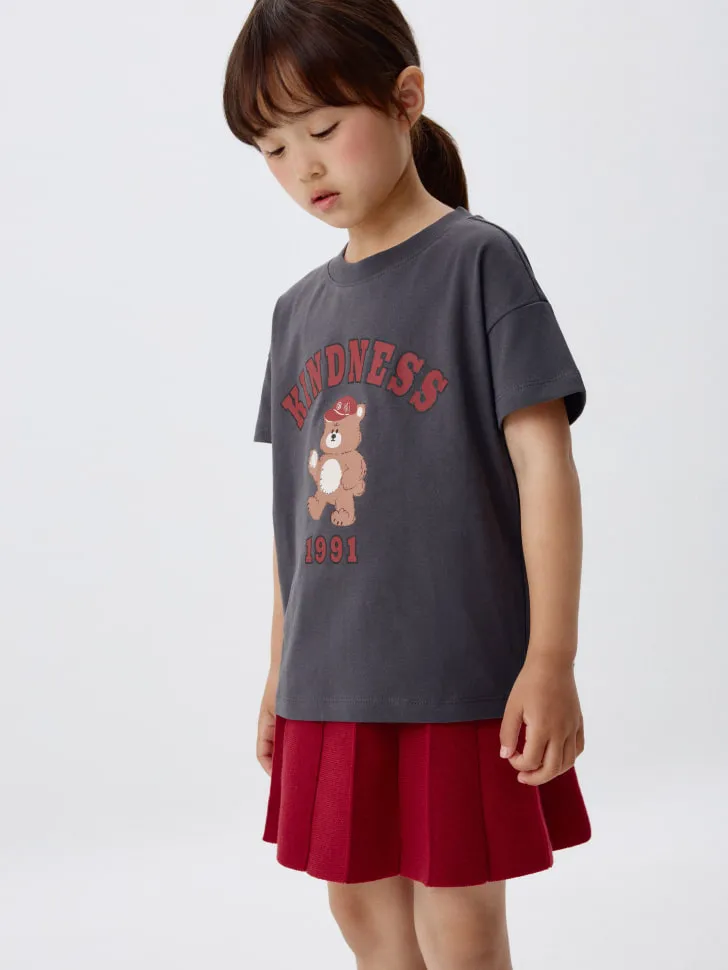 Футболка оверсайз с принтом для девочек, серый, арт. 1864