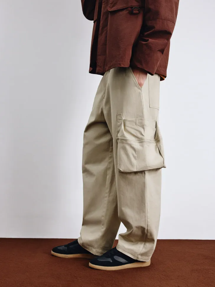 Брюки карго из смесового хлопка, бежевый, арт. 1870