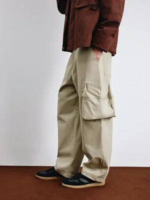 Брюки карго из смесового хлопка, бежевый, арт. 1870