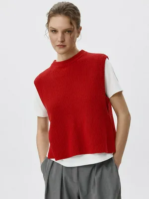 Укороченный вязаный жилет, арт. 1877