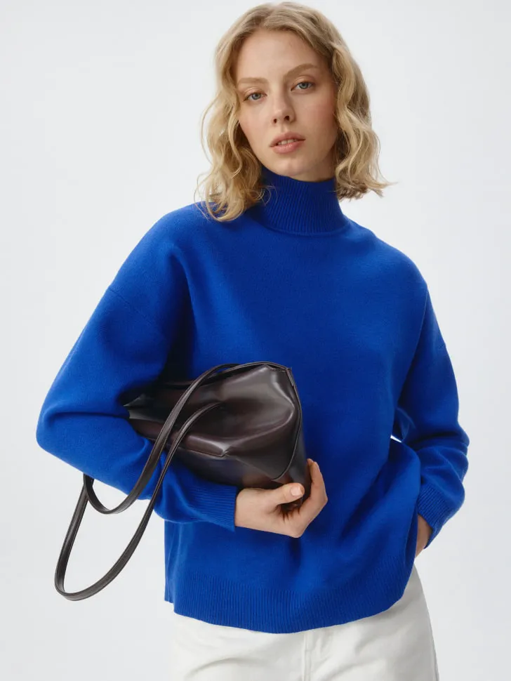 Вязаный свитер с воротником-стойкой, не указан, арт. 1896