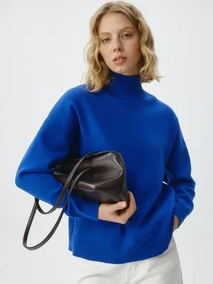 Вязаный свитер с воротником-стойкой, не указан, арт. 1896