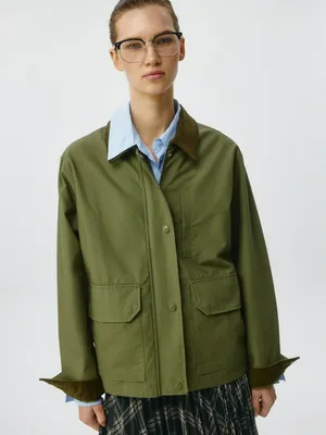 Хлопковая куртка с вельветовым воротником, арт. 1905