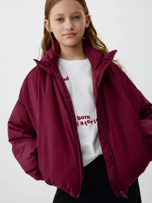 Дутая куртка с воротником для девочек, арт. 1908