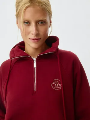 Свитшот оверсайз с воротником на молнии, арт. 1915