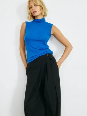 Топ с воротником-гольф из шерсти, арт. 1923