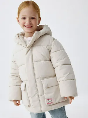 Дутая куртка с капюшоном для девочек, арт. 1935
