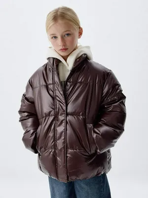 Дутая куртка с воротником для девочек, арт. 1937