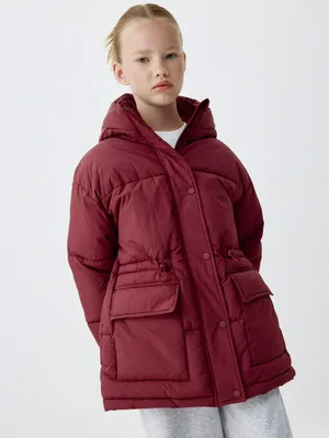 Стеганая куртка с кулиской на талии для девочек, арт. 1946