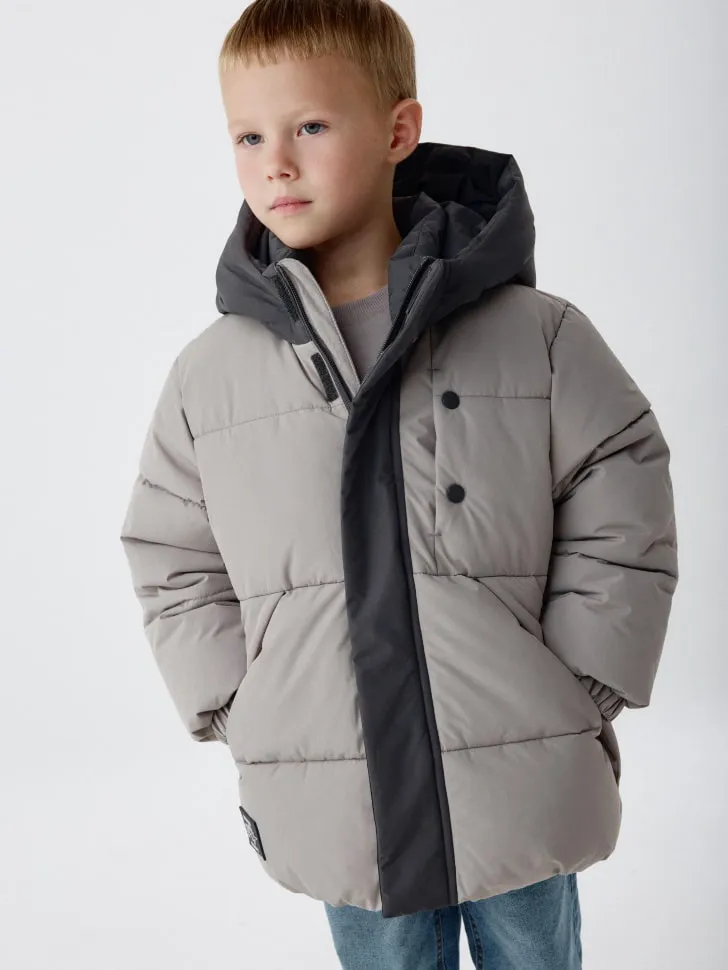 Дутая куртка с капюшоном для мальчиков, арт. 1957