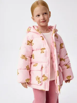 Дутая куртка с капюшоном для девочек, арт. 1961