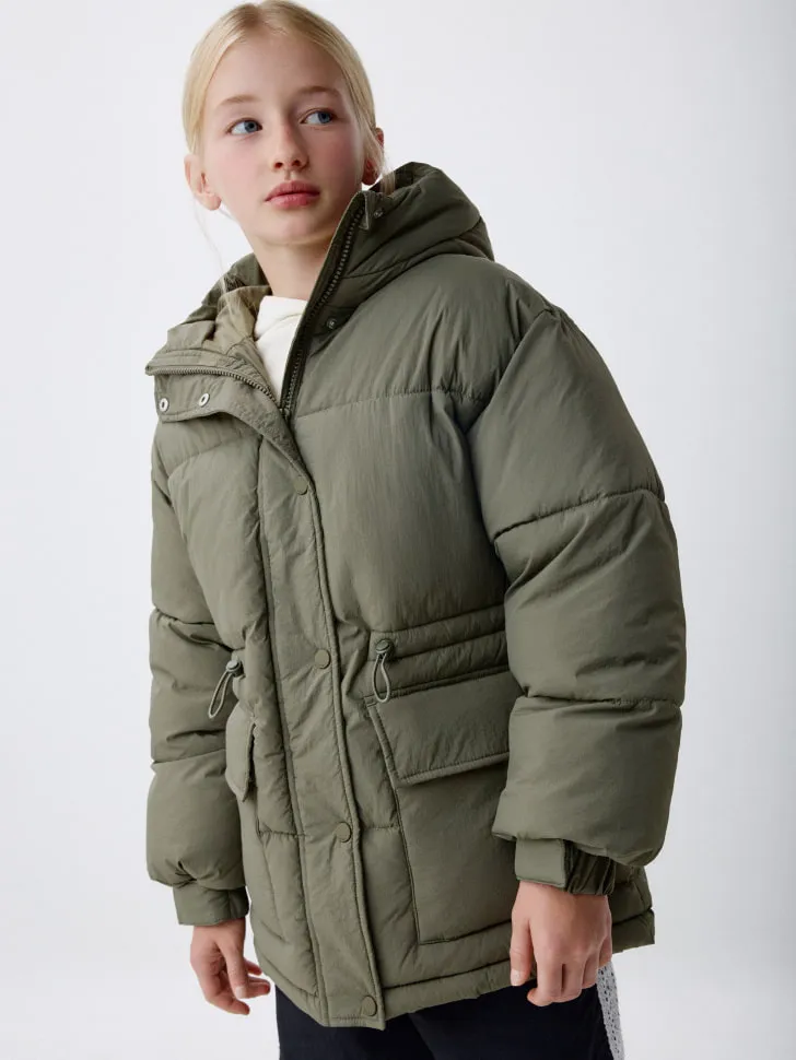 Стеганая куртка с кулиской на талии для девочек, арт. 1963