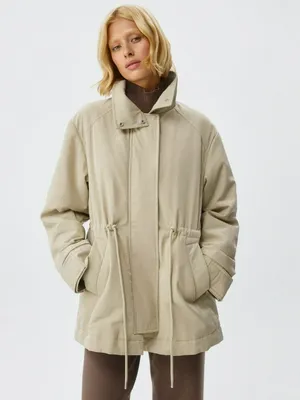 Утепленная парка, бежевый, арт. AD12345