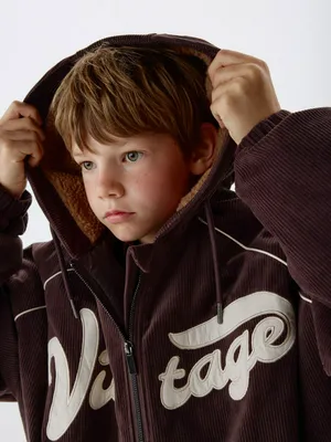 Вельветовая куртка с капюшоном для мальчиков, арт. 2036