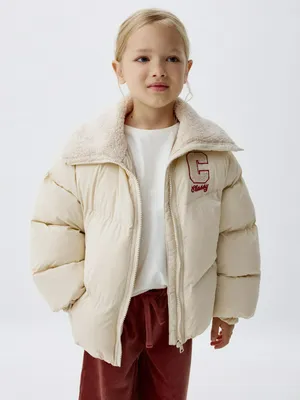 Короткая куртка с меховым воротником для девочек, арт. 2052
