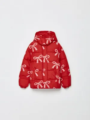 Зимняя куртка с принтом для девочек, арт. 2055