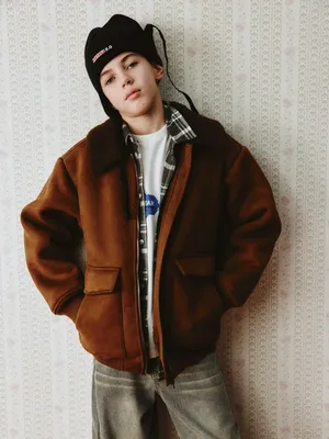 Замшевый бомбер с меховым воротником детский, арт. 2059