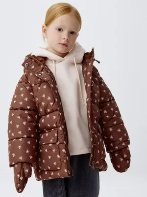 Зимняя куртка с дутыми рукавицами для девочек, арт. 2064