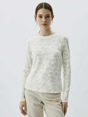 Лонгслив из жаккардового трикотажа, арт. 2077