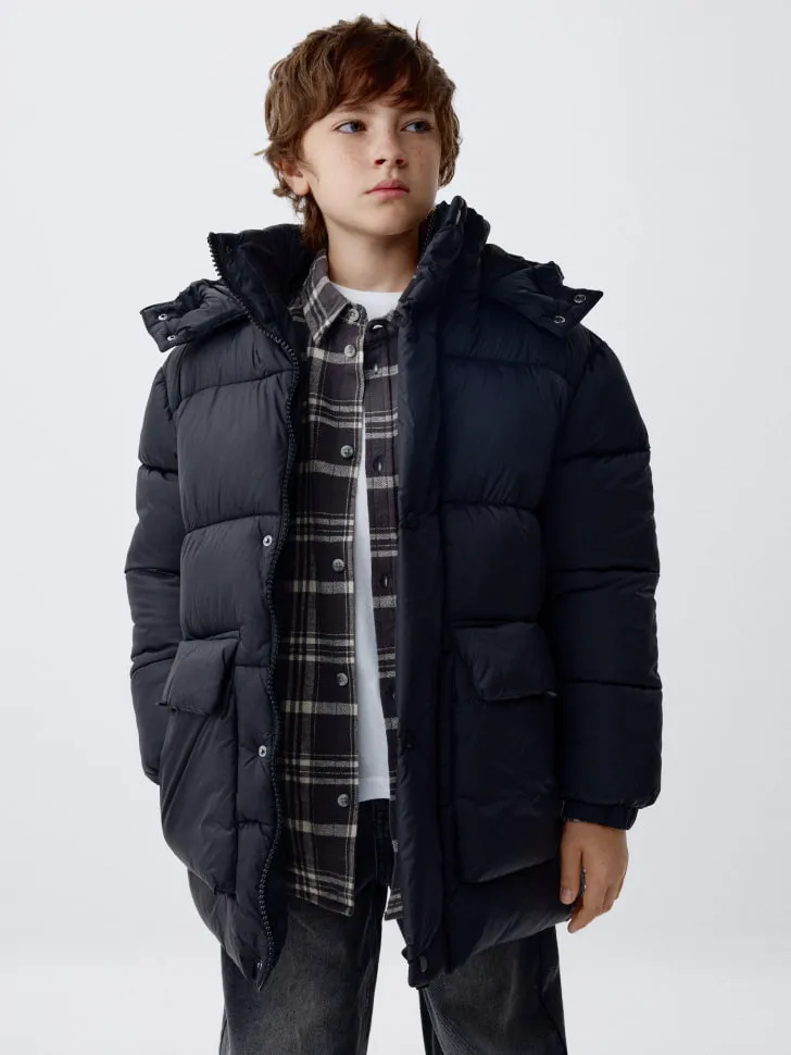 Зимняя куртка с капюшоном детская, синий, арт. 2097