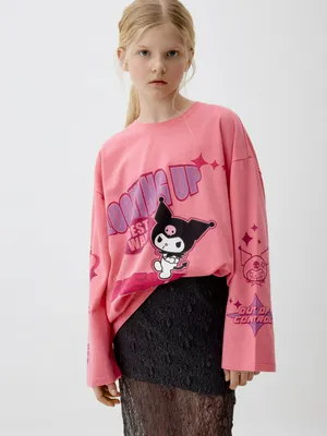 Лонгслив оверсайз с принтом Hello Kitty, арт. 2105