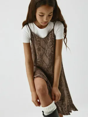 Платье со змеиным принтом для девочек, не указан, арт. 2119