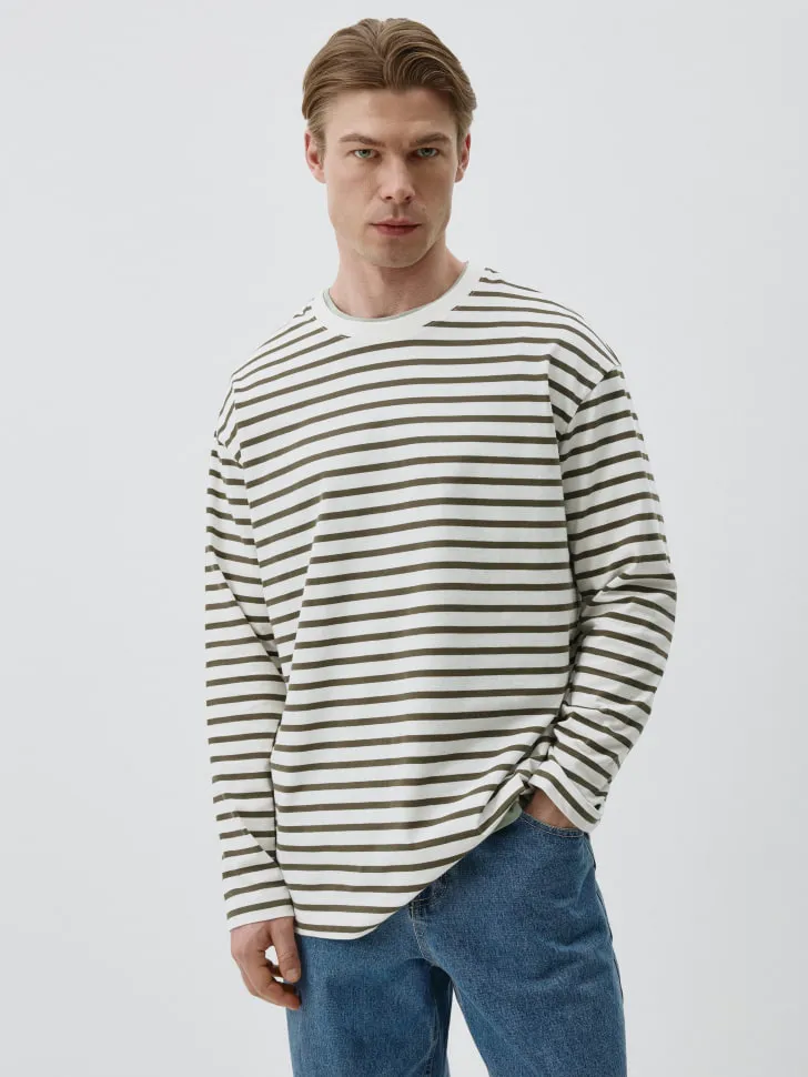 Лонгслив REGULAR FIT в полоску, не указан, арт. 2128
