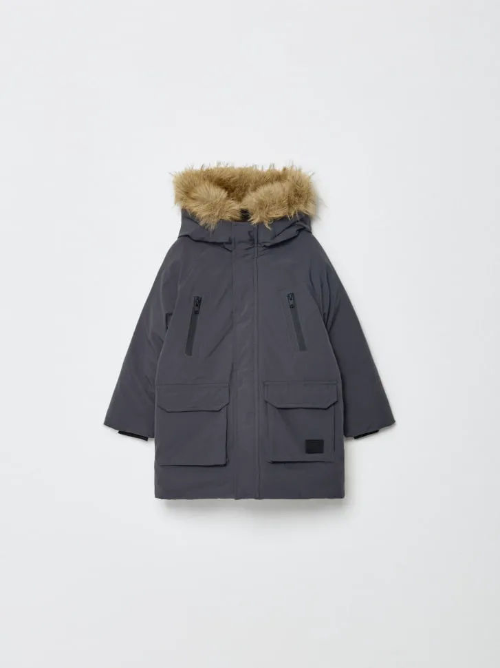 Зимняя парка для мальчиков, серый, арт. 2129