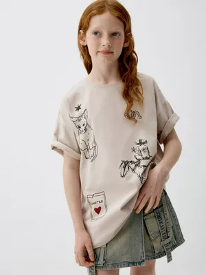 Футболка с принтом для девочек, арт. 2145