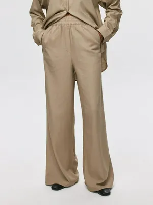 Широкие брюки из вискозы и льна, арт. 2154