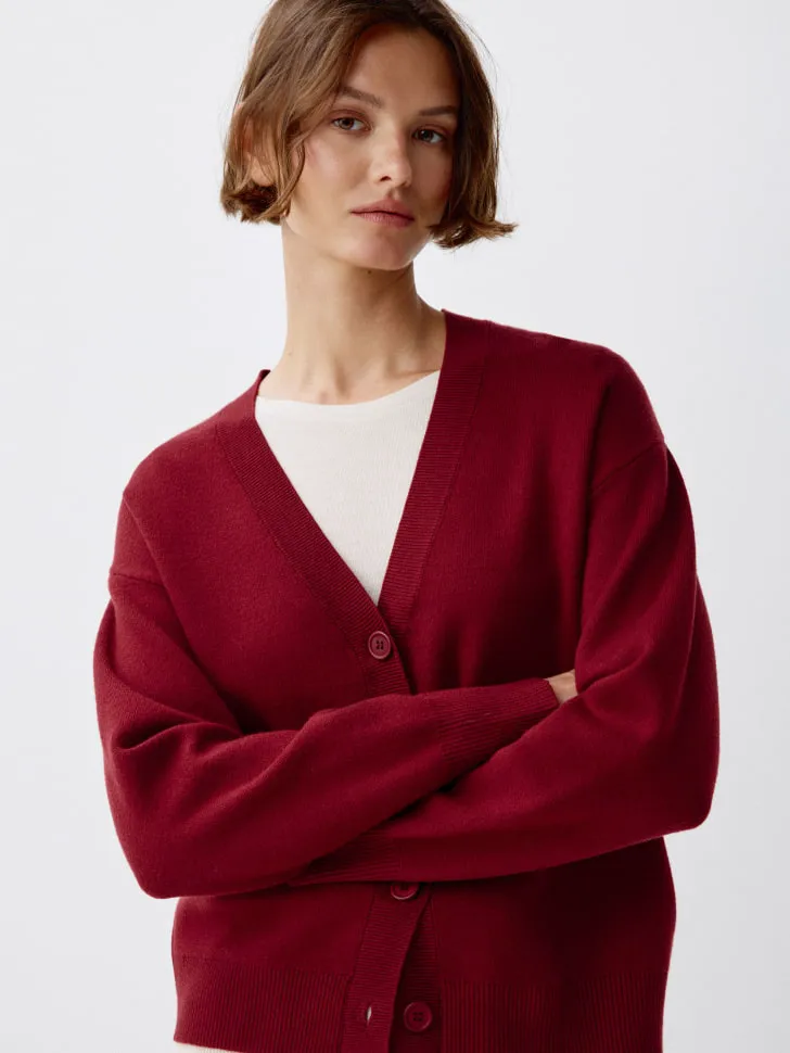 Вязаный кардиган, бордовый, арт. 2185