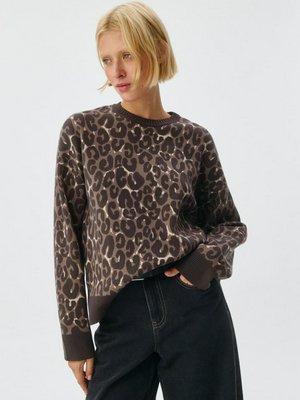 Вязаный джемпер с леопардовым принтом, арт. 2191