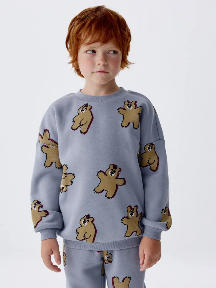 Свитшот с принтом для мальчиков, голубой, арт. 2195