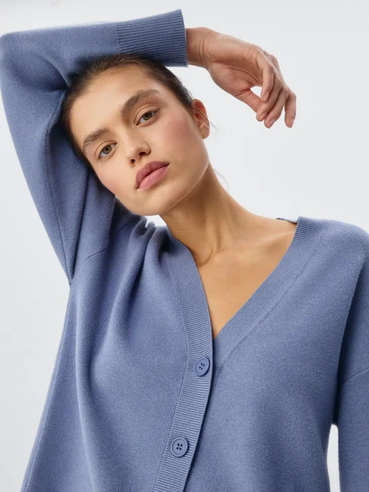 Вязаный кардиган, голубой, арт. 2199