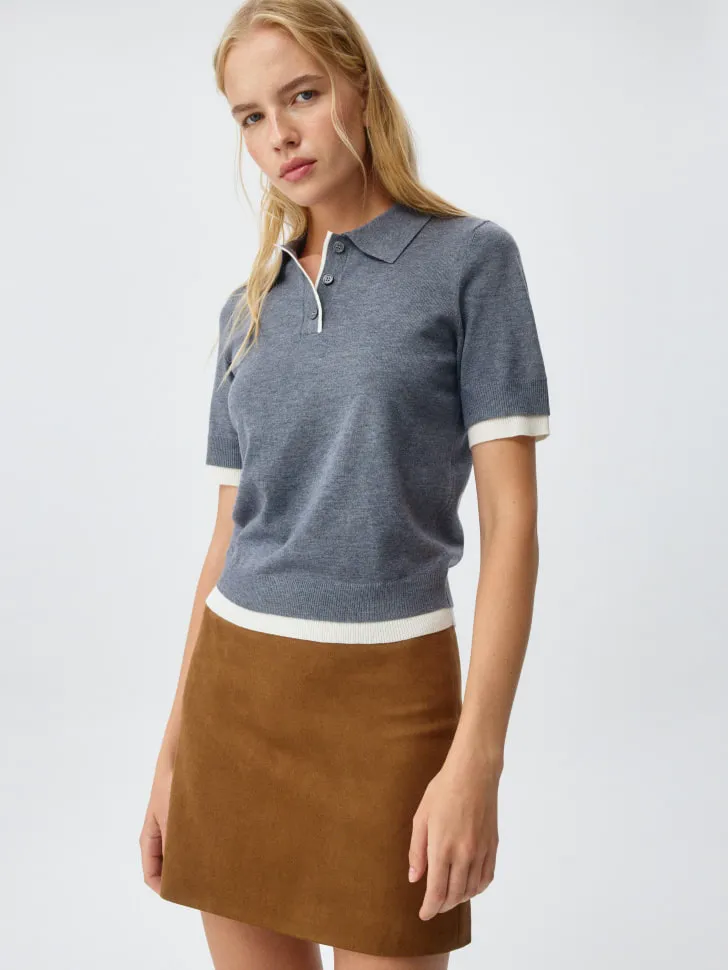 Вязаный джемпер с содержанием шерсти, серый, арт. 2210