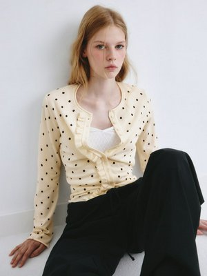 Вязаный кардиган в горошек, арт. 2248