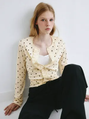 Вязаный кардиган в горошек, арт. 2248