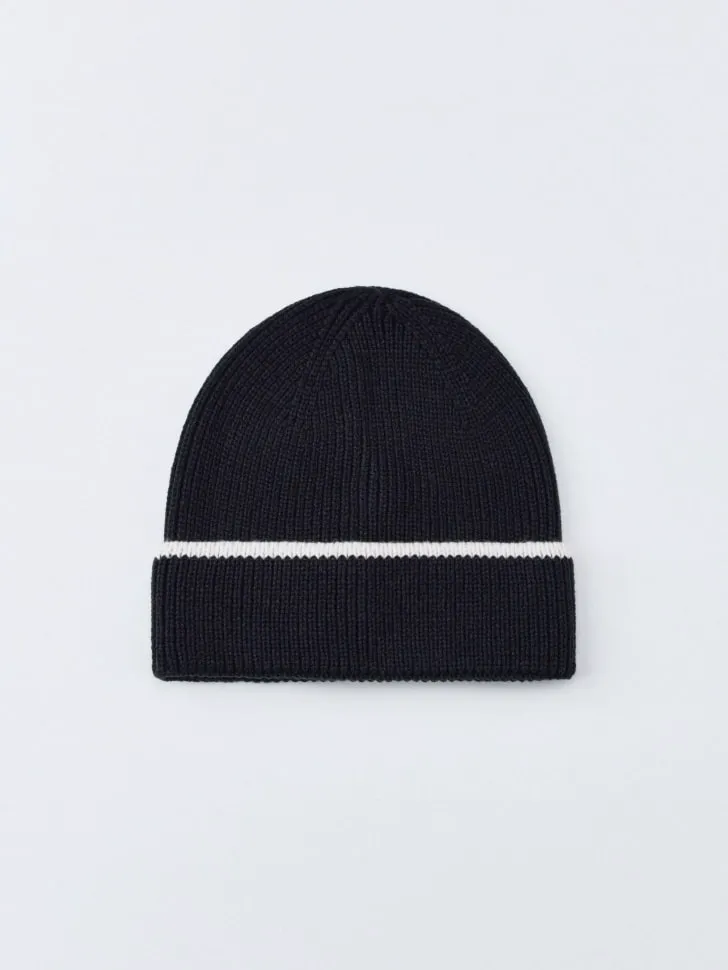 Шапка с отворотом для мальчиков, синий, арт. 2250