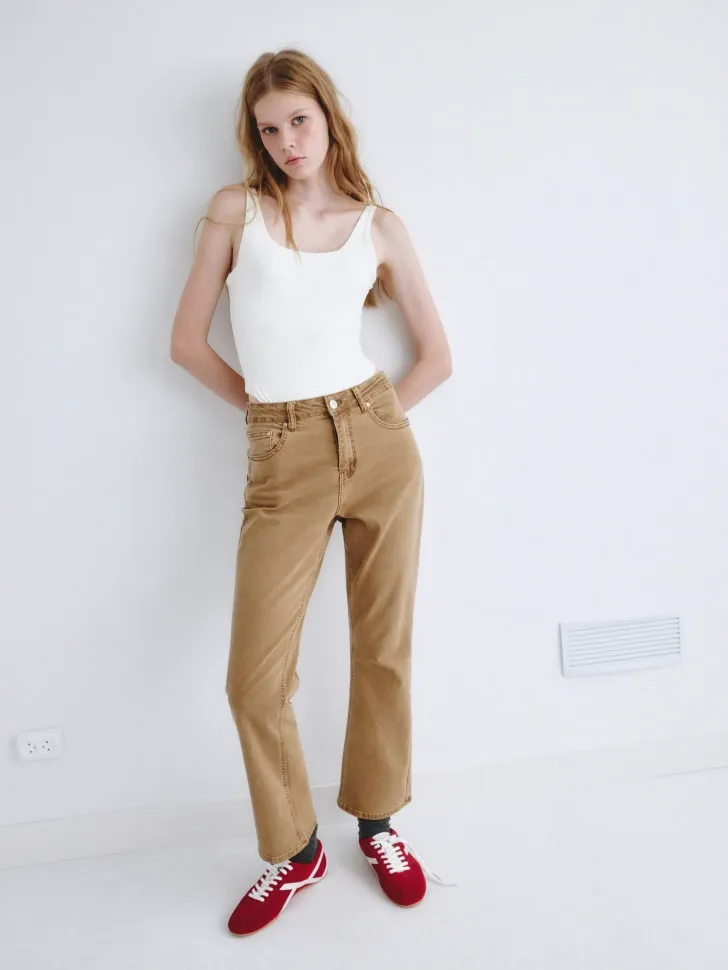 Укороченные джинсы CULOTTES, бежевый, арт. 2251