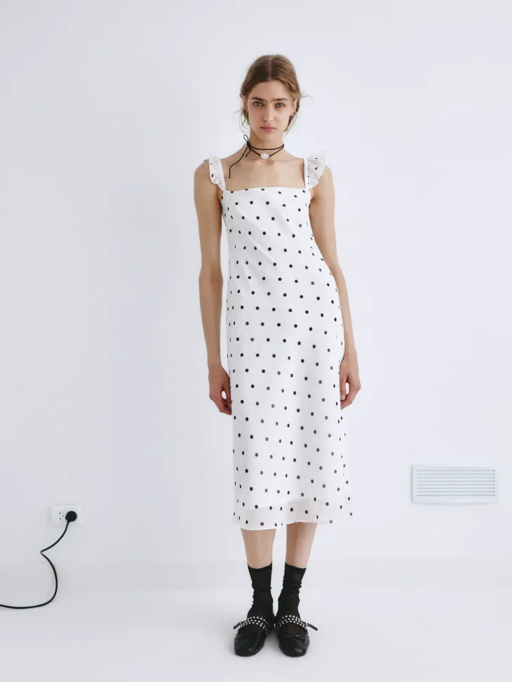 Платье миди в горох SELA Young, разноцветный, арт. 2264