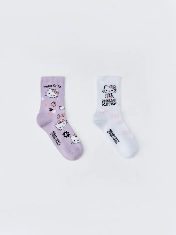 Набор из 2 пар носков Hello Kitty для девочек, разноцветный, арт. 2291
